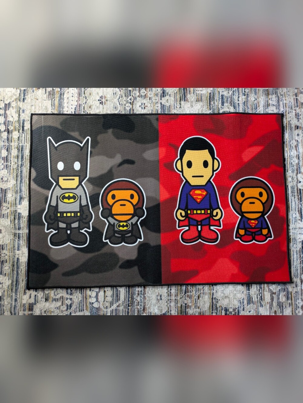 Baby Milo Style Superman Batman Streetwear Rug 23.5" × 35"